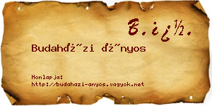 Budaházi Ányos névjegykártya